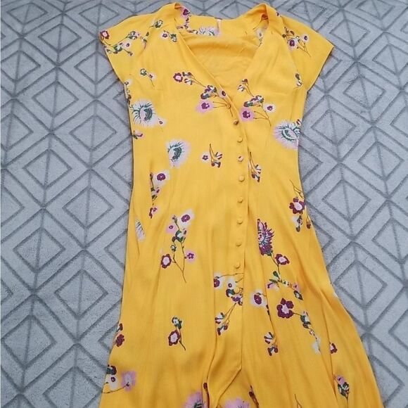 Free People Yellow Lost in You High Low Dress - Picture 7 of 10